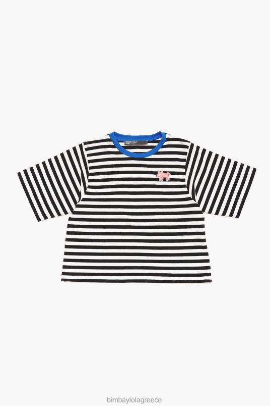 είδη ένδυσης Bimba Y Lola ριγέ μπλουζάκι σκύλου L2L28252 μαύρος