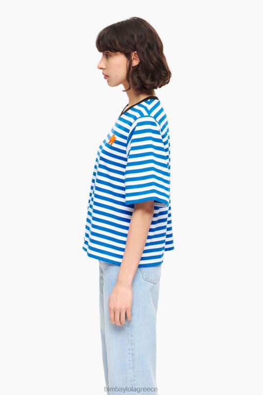 είδη ένδυσης Bimba Y Lola ριγέ μπλουζάκι σκύλου L2L28254 μπλε