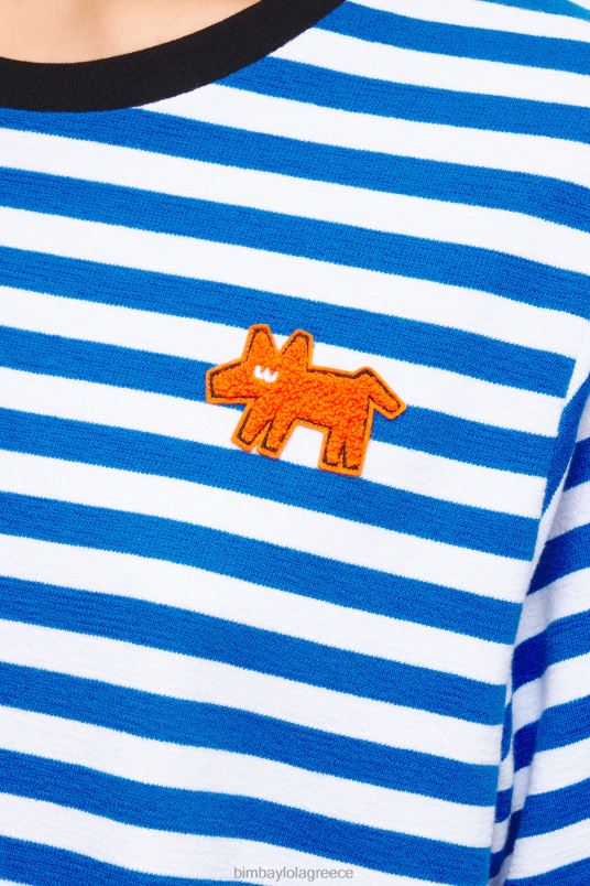 είδη ένδυσης Bimba Y Lola ριγέ μπλουζάκι σκύλου L2L28254 μπλε