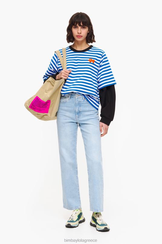 είδη ένδυσης Bimba Y Lola ριγέ μπλουζάκι σκύλου L2L28254 μπλε