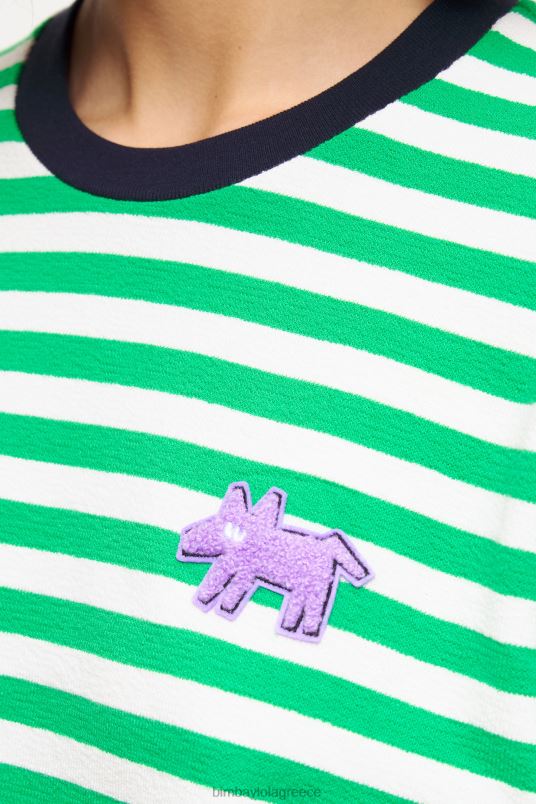 είδη ένδυσης Bimba Y Lola ριγέ μπλουζάκι L2L28255 πράσινος