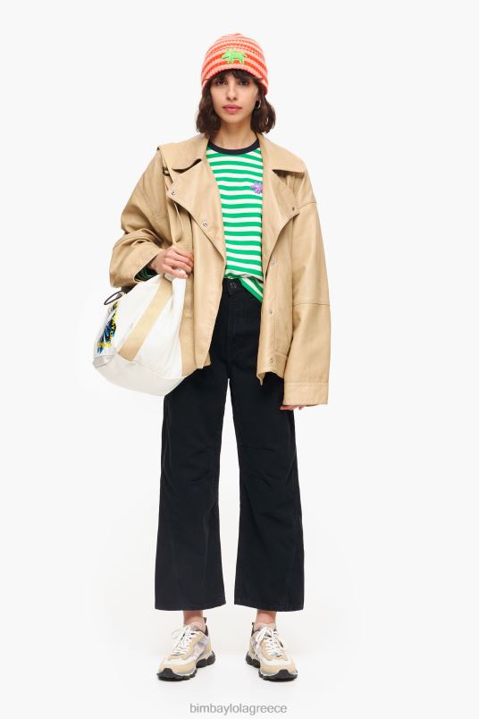 είδη ένδυσης Bimba Y Lola ριγέ μπλουζάκι L2L28255 πράσινος