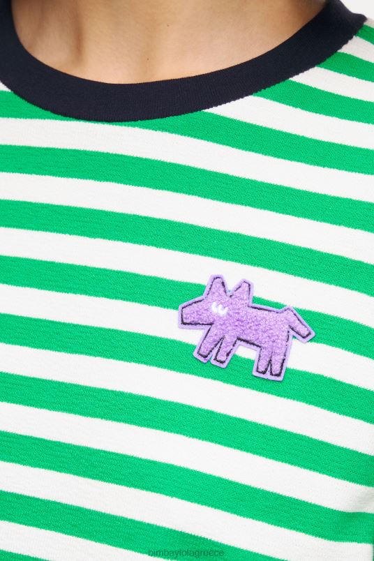 είδη ένδυσης Bimba Y Lola ριγέ μπλουζάκι σκύλου L2L28256 πράσινος