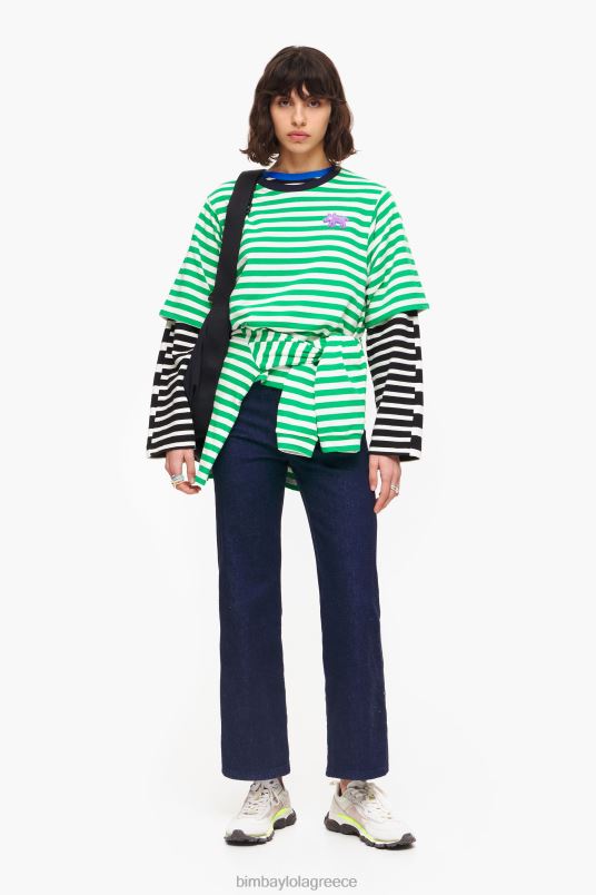 είδη ένδυσης Bimba Y Lola ριγέ μπλουζάκι σκύλου L2L28256 πράσινος