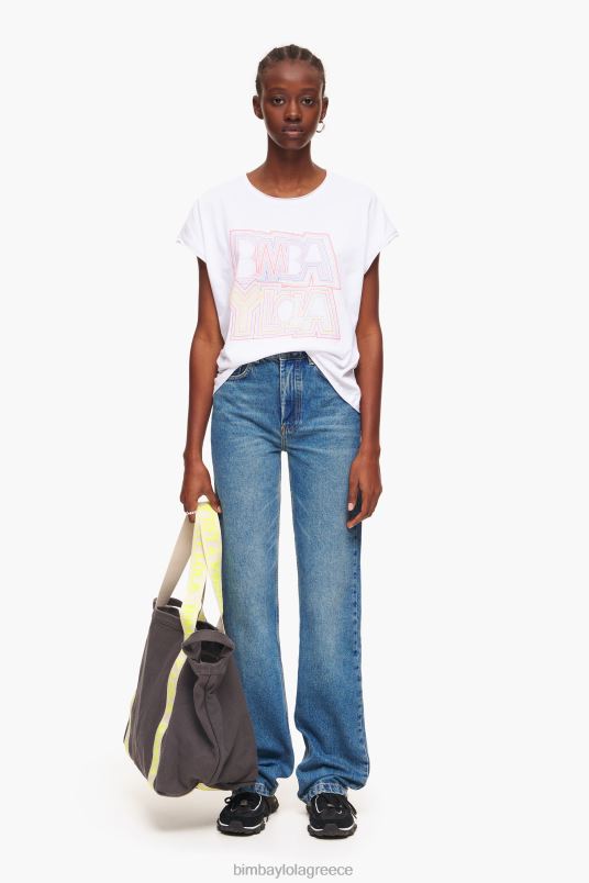 είδη ένδυσης Bimba Y Lola μπλουζάκι με λογότυπο L2L28258 άσπρο