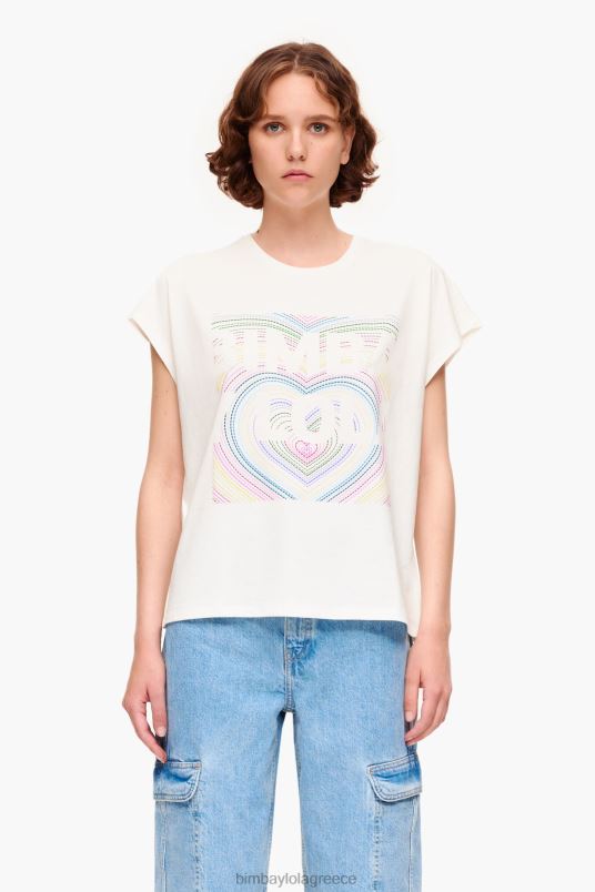 είδη ένδυσης Bimba Y Lola μπλουζάκι με λογότυπο με μολύβι L2L28260 ελεφαντόδοντο