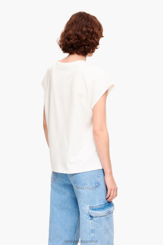 είδη ένδυσης Bimba Y Lola μπλουζάκι με λογότυπο με μολύβι L2L28260 ελεφαντόδοντο