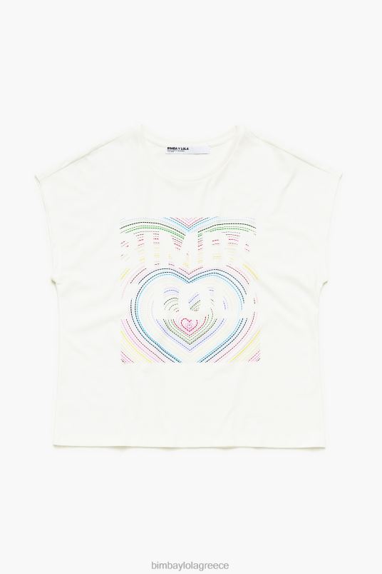 είδη ένδυσης Bimba Y Lola μπλουζάκι με λογότυπο με μολύβι L2L28260 ελεφαντόδοντο