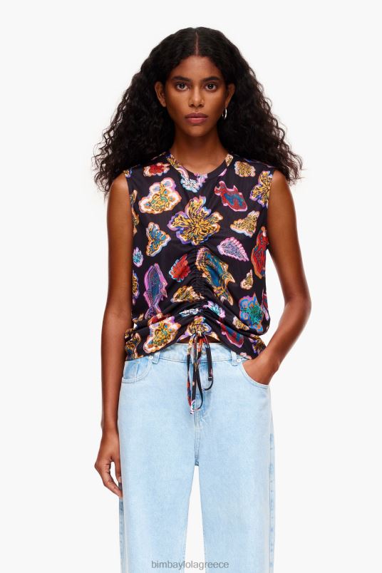 είδη ένδυσης Bimba Y Lola μπλουζάκι με ψάρι θάλασσα L2L28262 μαύρος