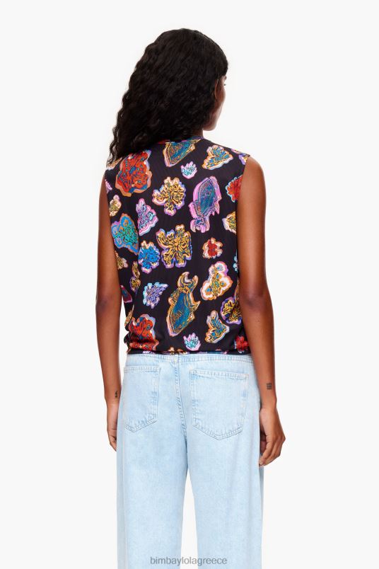 είδη ένδυσης Bimba Y Lola μπλουζάκι με ψάρι θάλασσα L2L28262 μαύρος