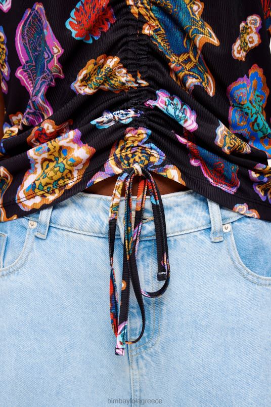 είδη ένδυσης Bimba Y Lola μπλουζάκι με ψάρι θάλασσα L2L28262 μαύρος