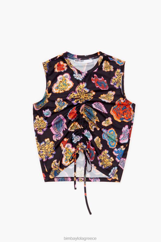 είδη ένδυσης Bimba Y Lola μπλουζάκι με ψάρι θάλασσα L2L28262 μαύρος