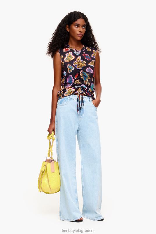 είδη ένδυσης Bimba Y Lola μπλουζάκι με ψάρι θάλασσα L2L28262 μαύρος