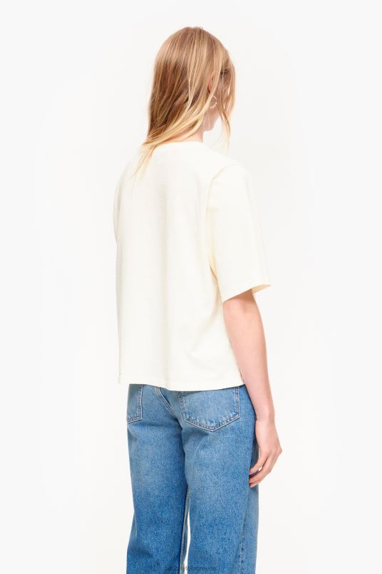 είδη ένδυσης Bimba Y Lola μπλουζάκι με λογότυπο βαμβακερό λουλούδι L2L28269 βανίλια