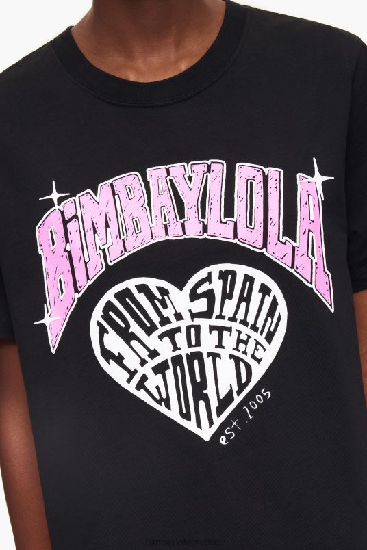 είδη ένδυσης Bimba Y Lola μπλουζάκι με λογότυπο πανεπιστημίου L2L28276 μαύρος