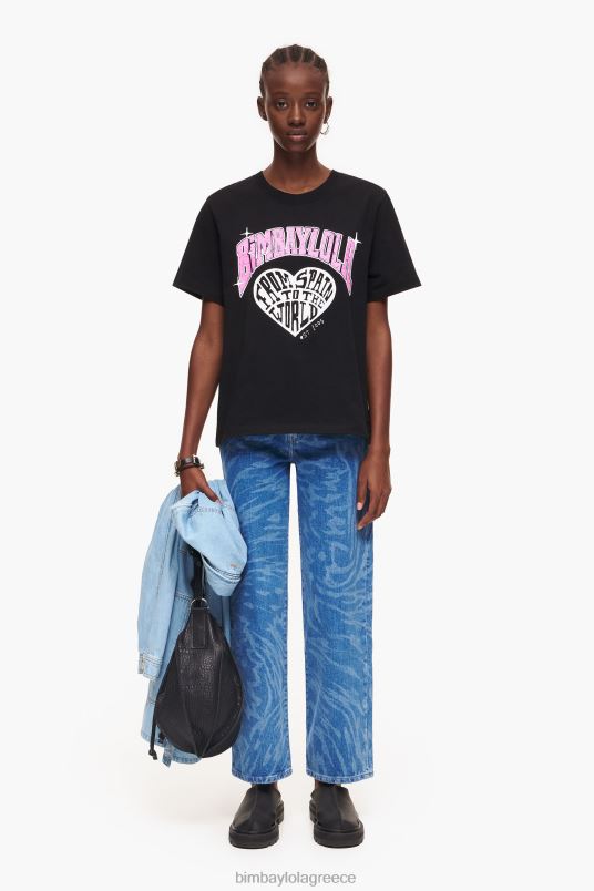 είδη ένδυσης Bimba Y Lola μπλουζάκι με λογότυπο πανεπιστημίου L2L28276 μαύρος