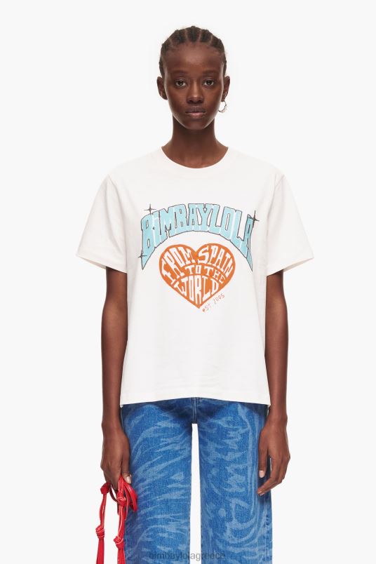 είδη ένδυσης Bimba Y Lola μπλουζάκι με λογότυπο πανεπιστημίου L2L28277 άσπρο