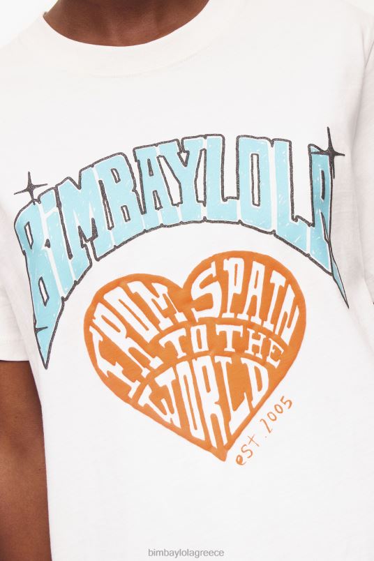 είδη ένδυσης Bimba Y Lola μπλουζάκι με λογότυπο πανεπιστημίου L2L28277 άσπρο