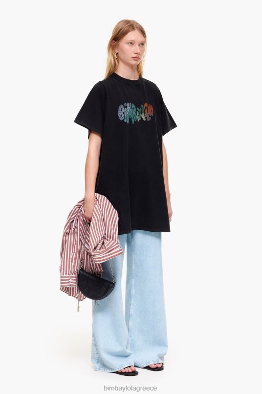 είδη ένδυσης Bimba Y Lola μπλουζάκι με λογότυπο L2L28281 μαύρος