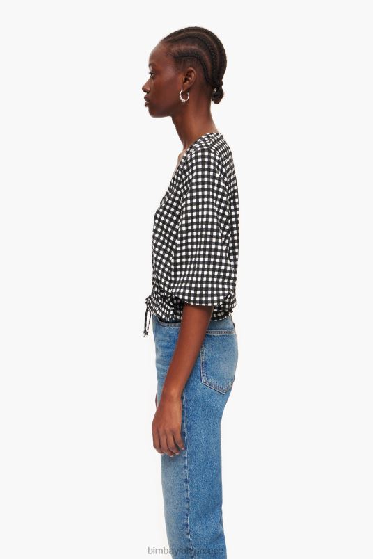 είδη ένδυσης Bimba Y Lola καρό μπλουζάκι L2L28290 μαύρος