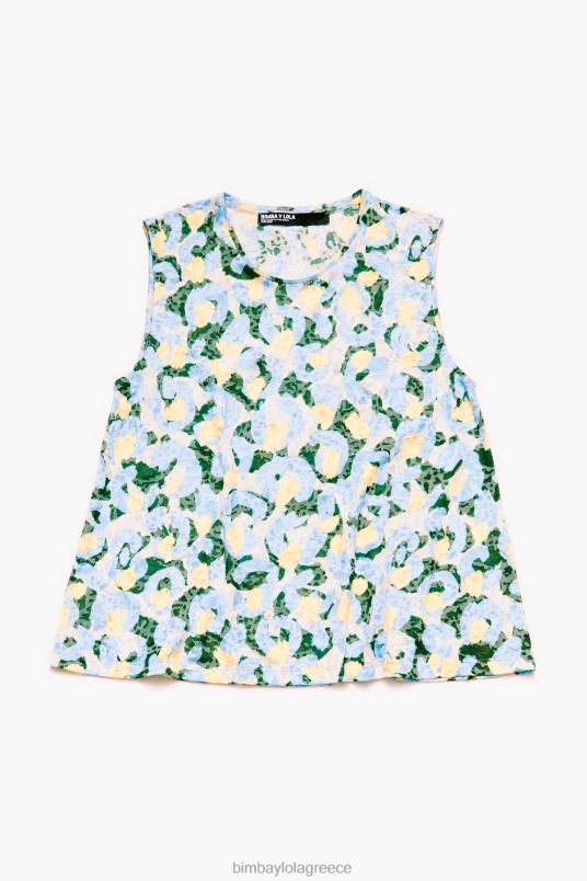 είδη ένδυσης Bimba Y Lola ελαφρύ μπλουζάκι με πινέλο ζώων L2L28292 μπλε