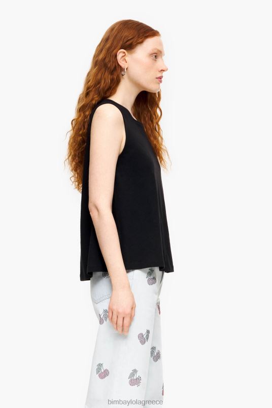 είδη ένδυσης Bimba Y Lola βαμβακερό μπλουζάκι L2L28294 μαύρος