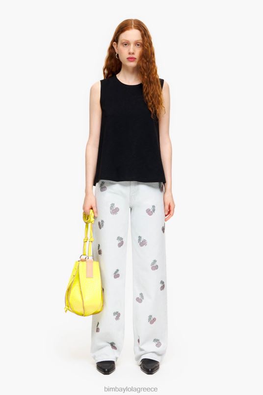 είδη ένδυσης Bimba Y Lola βαμβακερό μπλουζάκι L2L28294 μαύρος