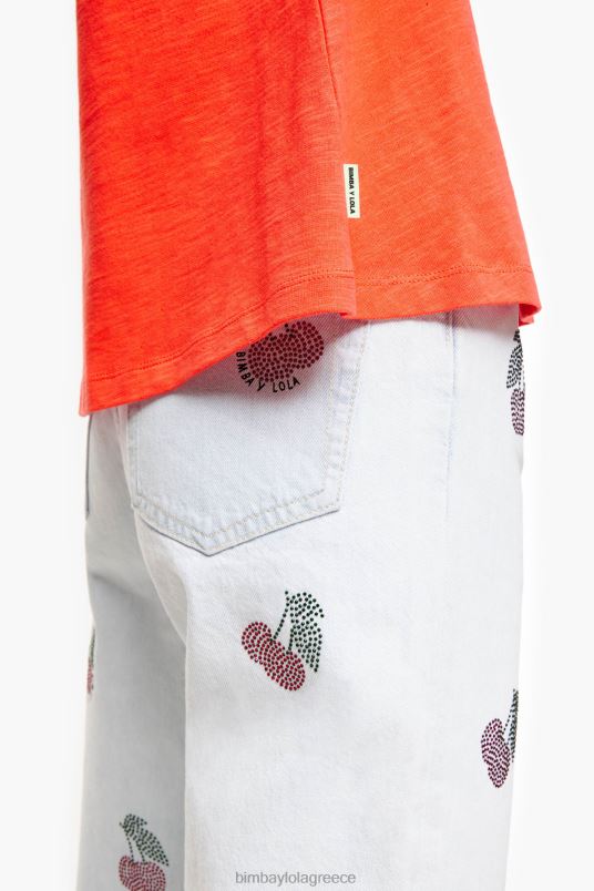είδη ένδυσης Bimba Y Lola βαμβακερό μπλουζάκι L2L28295 κοράλλι