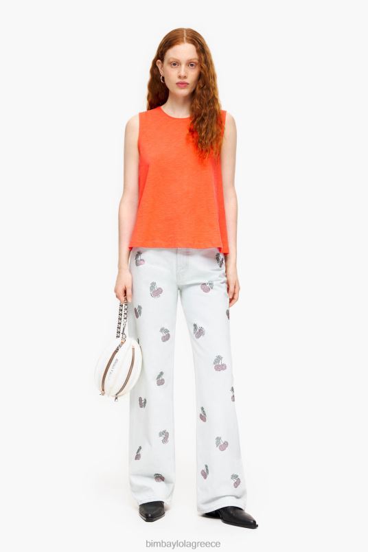 είδη ένδυσης Bimba Y Lola βαμβακερό μπλουζάκι L2L28295 κοράλλι