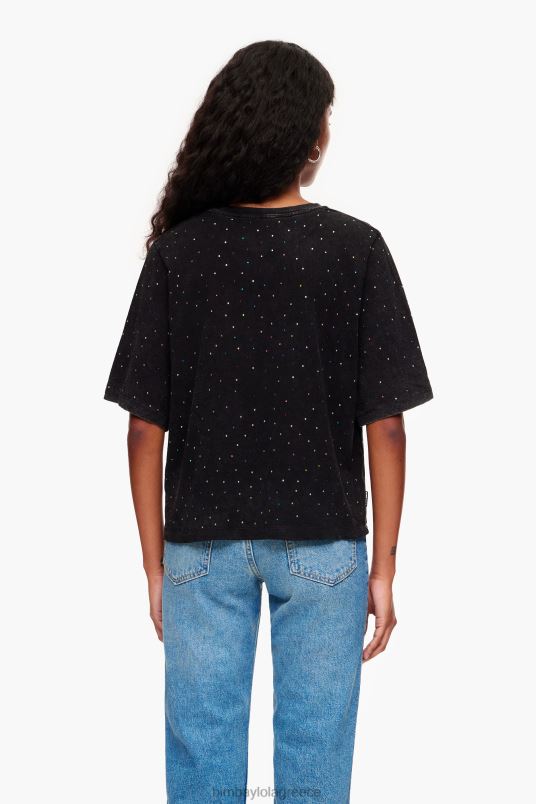 είδη ένδυσης Bimba Y Lola πολύχρωμο μπλουζάκι κουτί με πέτρες L2L28296 μαύρος