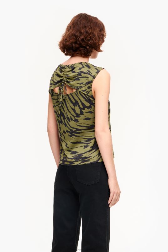 είδη ένδυσης Bimba Y Lola Βαμβακερό μπλουζάκι με στάμπα με φτερά πεταλούδας L2L28298 χακί