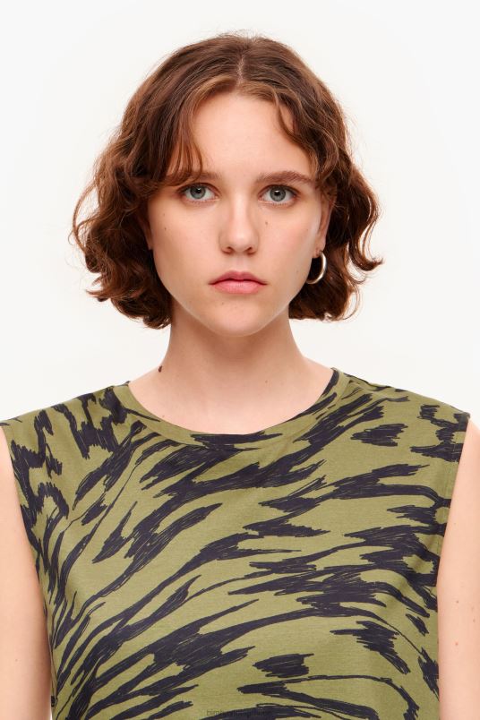 είδη ένδυσης Bimba Y Lola Βαμβακερό μπλουζάκι με στάμπα με φτερά πεταλούδας L2L28298 χακί