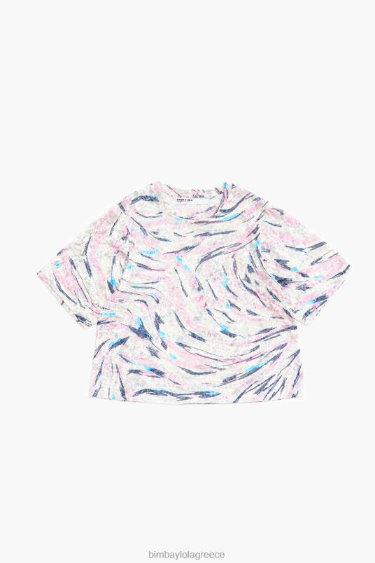 είδη ένδυσης Bimba Y Lola Μπλουζάκι κουτί με στάμπα με φτερά πεταλούδας L2L28302 άσπρο