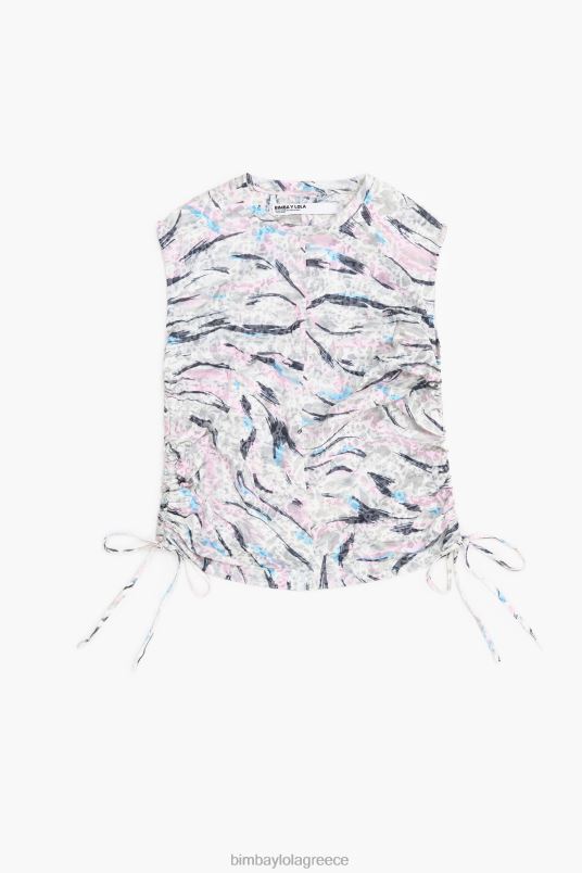 είδη ένδυσης Bimba Y Lola Βαμβακερό μπλουζάκι με στάμπα με φτερά πεταλούδας L2L28303 άσπρο