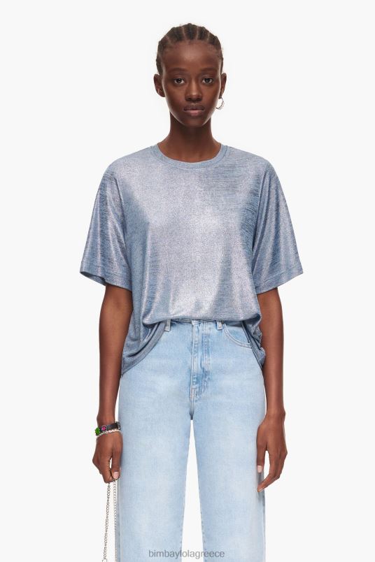 είδη ένδυσης Bimba Y Lola αλουμινόχαρτο μπλουζάκι L2L28306 ρευστό μπλε