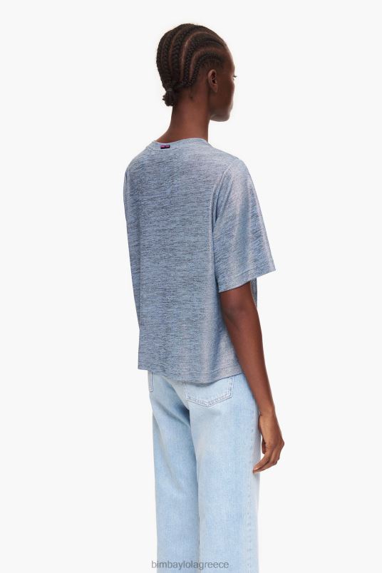 είδη ένδυσης Bimba Y Lola αλουμινόχαρτο μπλουζάκι L2L28306 ρευστό μπλε