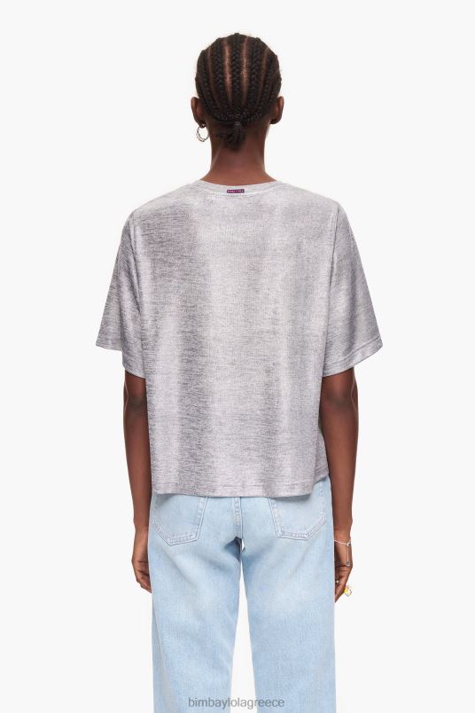 είδη ένδυσης Bimba Y Lola αλουμινόχαρτο μπλουζάκι L2L28307 ρευστό γκρι