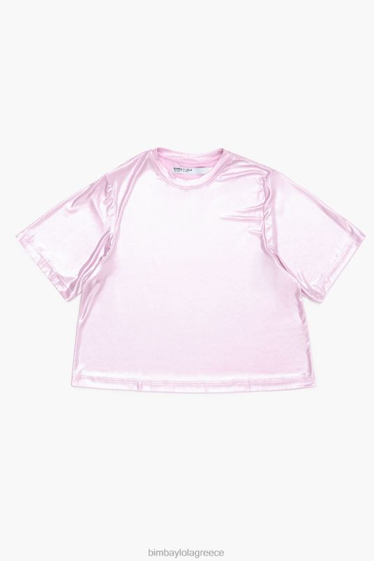 είδη ένδυσης Bimba Y Lola γυαλιστερό μπλουζάκι L2L28311 ροζ