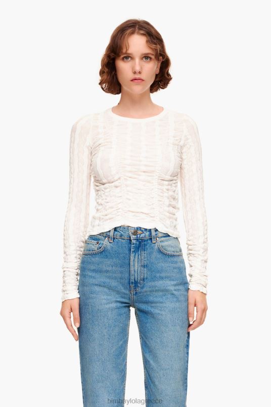 είδη ένδυσης Bimba Y Lola εφαρμοστό μπλουζάκι με υφή L2L28312 ελεφαντόδοντο