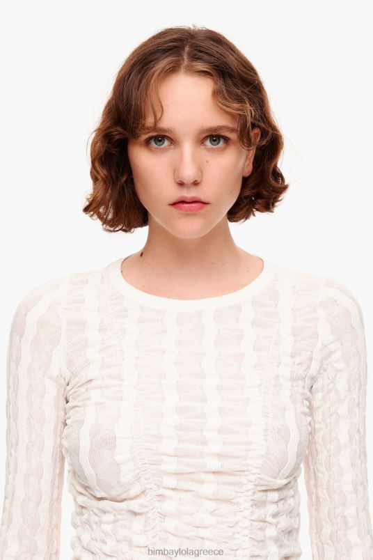 είδη ένδυσης Bimba Y Lola εφαρμοστό μπλουζάκι με υφή L2L28312 ελεφαντόδοντο
