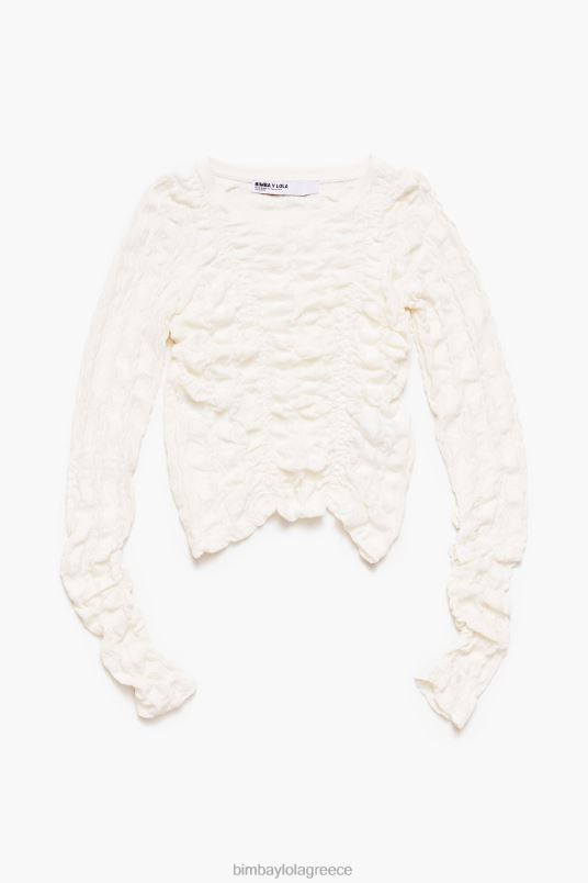 είδη ένδυσης Bimba Y Lola εφαρμοστό μπλουζάκι με υφή L2L28312 ελεφαντόδοντο