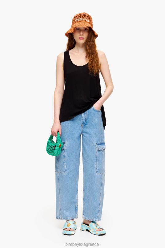 είδη ένδυσης Bimba Y Lola μπλουζάκι σε γραμμή L2L28315 μαύρος