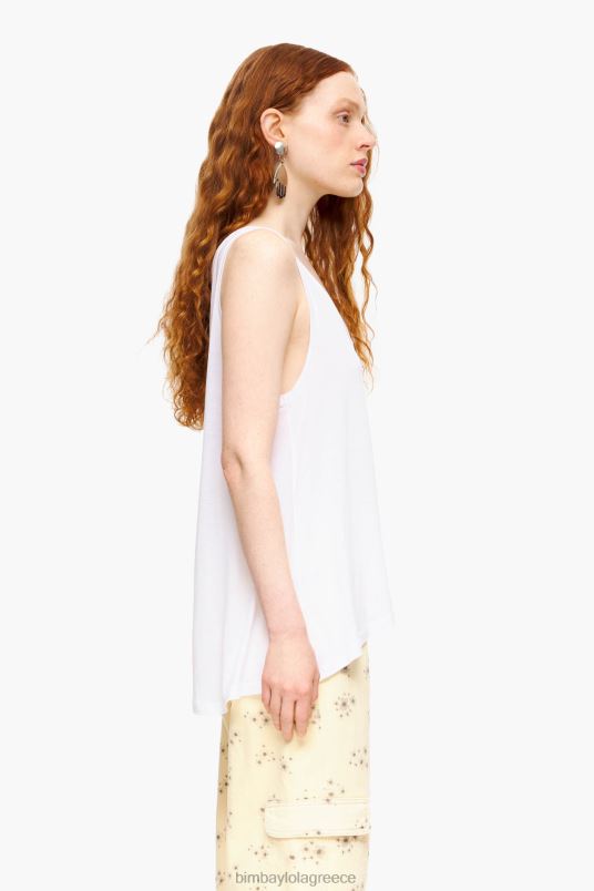 είδη ένδυσης Bimba Y Lola μπλουζάκι σε γραμμή L2L28316 άσπρο