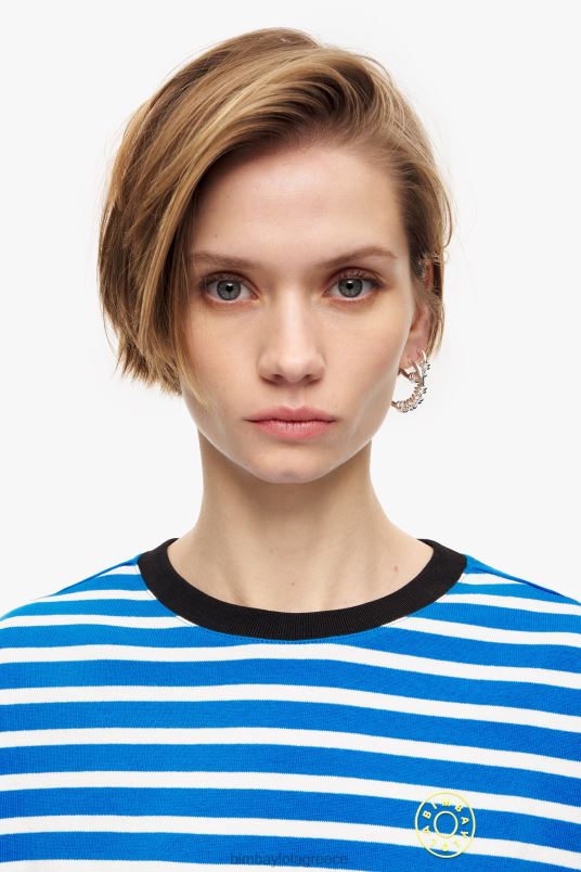 είδη ένδυσης Bimba Y Lola ριγέ βαμβακερό μπλουζάκι L2L28319 μπλε