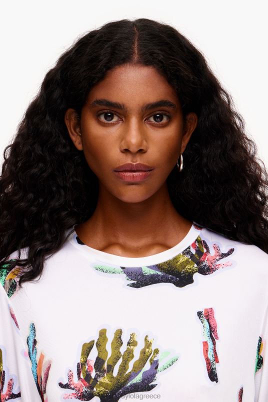 είδη ένδυσης Bimba Y Lola T-shirt με κοραλί στάμπα L2L28265 ελεφαντόδοντο