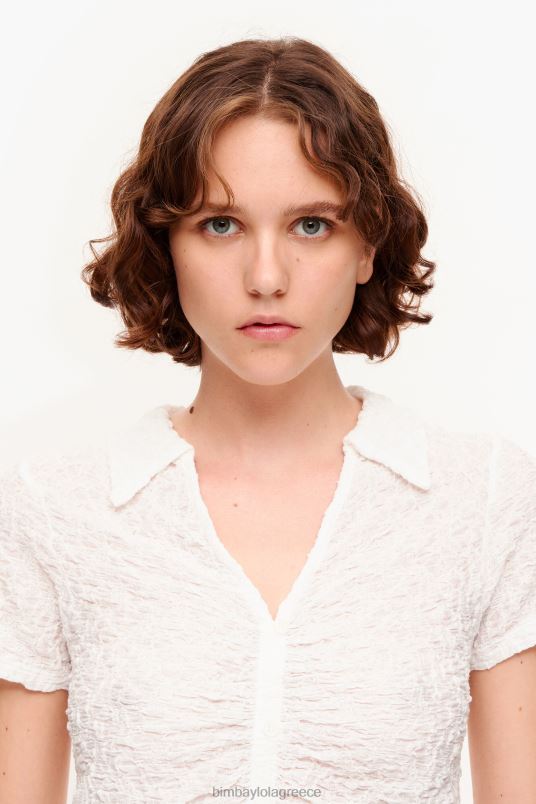 είδη ένδυσης Bimba Y Lola T-shirt με υφή με κουμπιά L2L28287 ελεφαντόδοντο