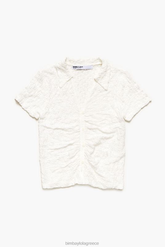 είδη ένδυσης Bimba Y Lola T-shirt με υφή με κουμπιά L2L28287 ελεφαντόδοντο