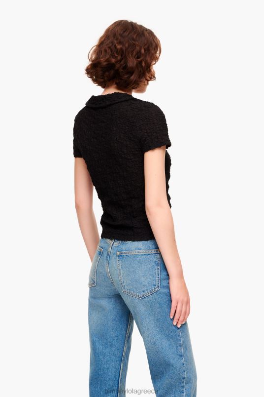 είδη ένδυσης Bimba Y Lola T-shirt με υφή με κουμπιά L2L28288 μαύρος