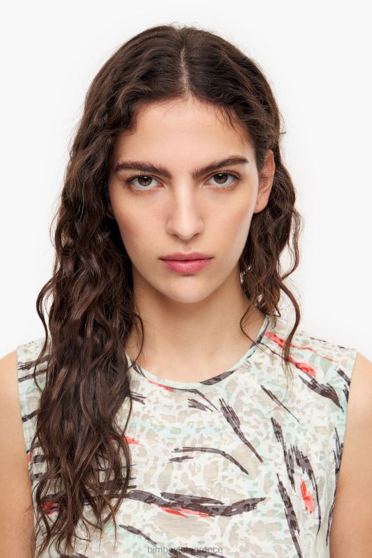 είδη ένδυσης Bimba Y Lola T-shirt σε γραμμή με στάμπα με φτερά πεταλούδας L2L28305 μέντα