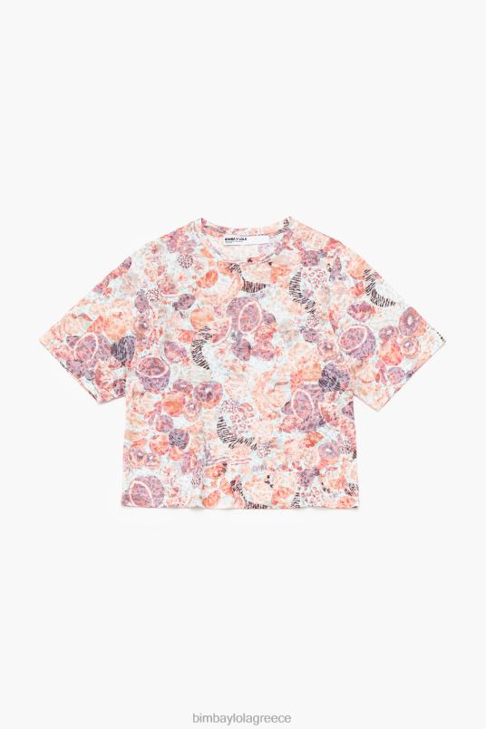 είδη ένδυσης Bimba Y Lola μπλουζάκι με full print boxy-t-shirt L2L28291 φρούτα